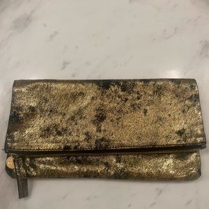 Clare V Gold Foldover Clutch